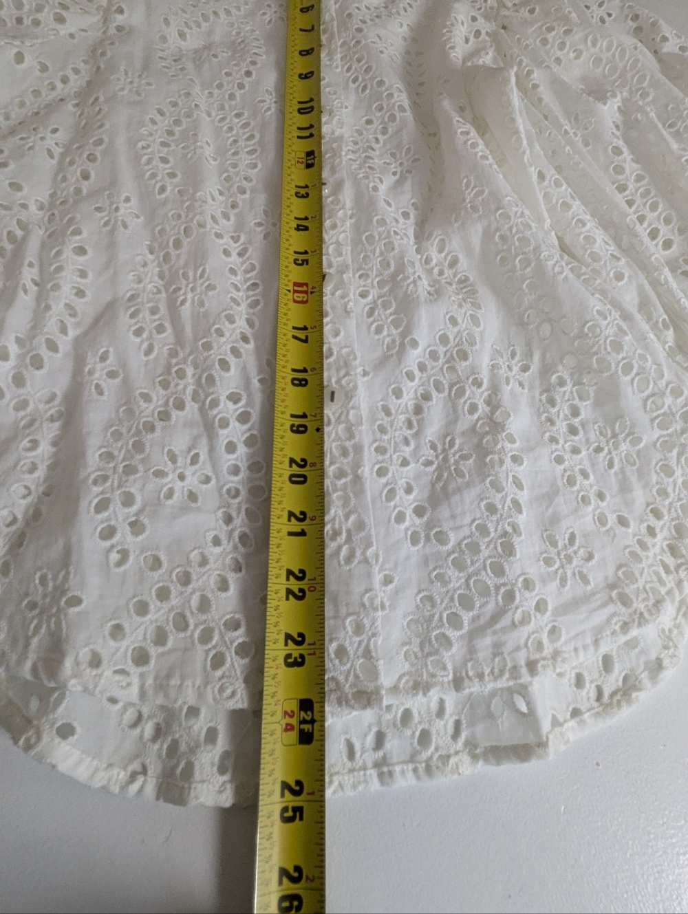 Kamiseta Eyelet Button Down Top Blouse Cream Sz S Puff Sleeve Romantic Lace EUC - Picture 12 of 14